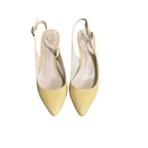 ✨ Vince Camuto Nude Patent Slingback Heels – Size 6.5 – 3” Heel ✨